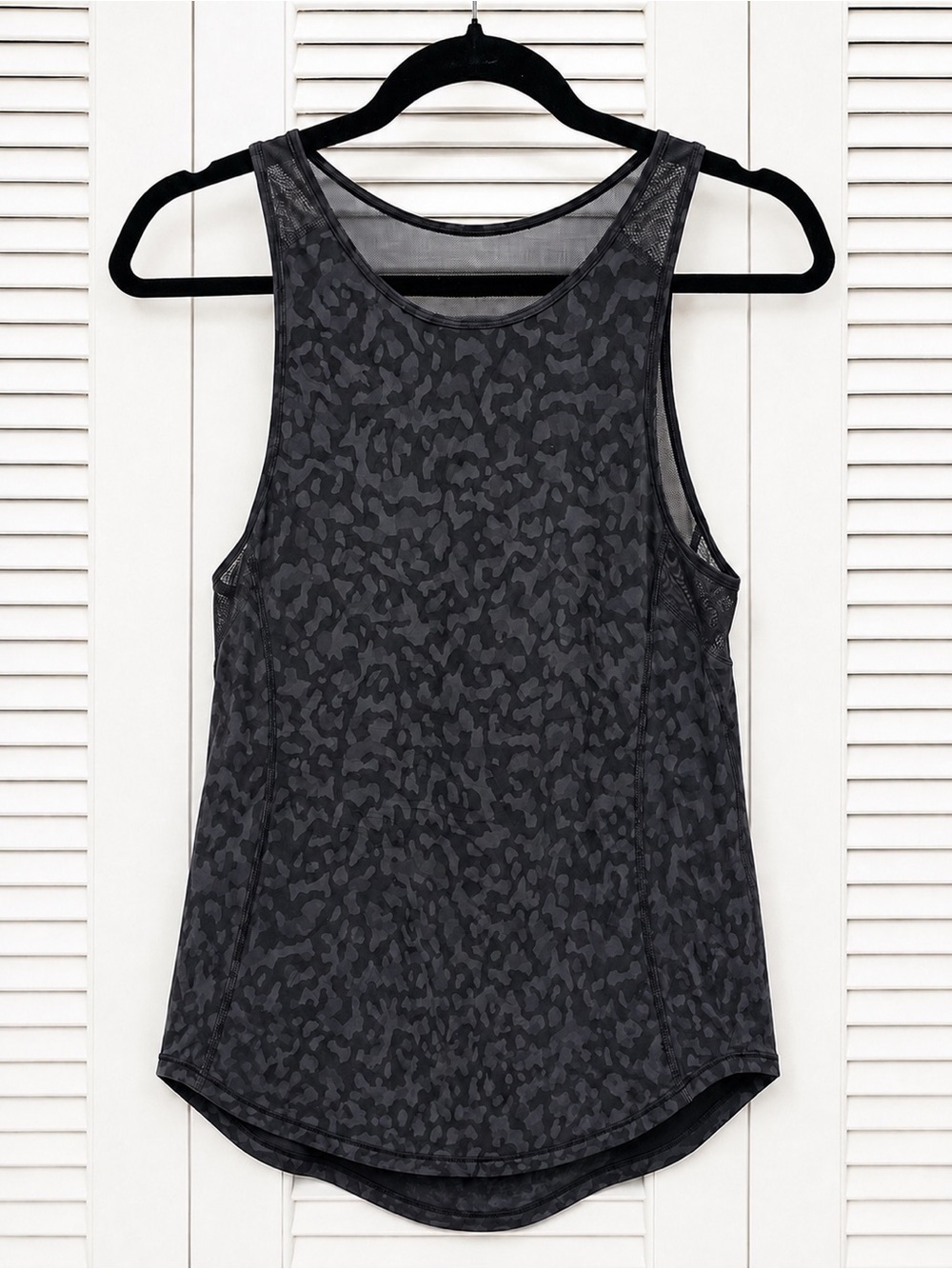 Lululemon black/charcoal grey animal print workout tank